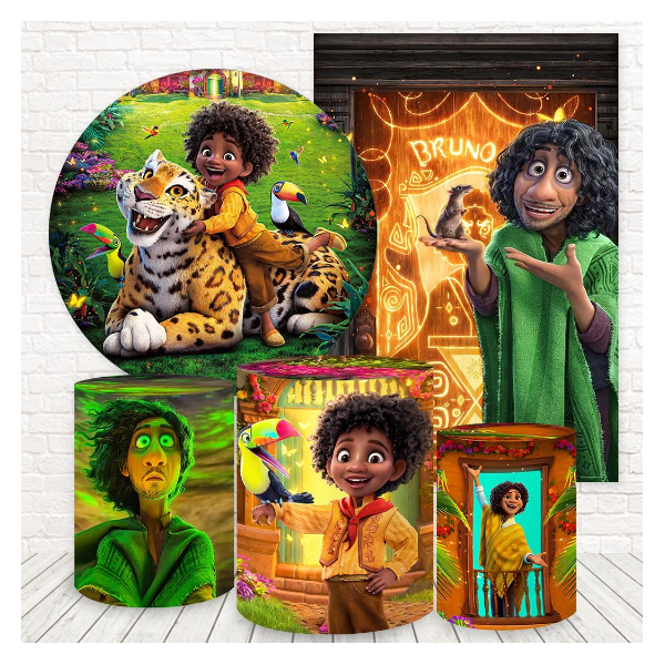 Kit 5 Peças Capa Redonda + Capa Retangular + Trio Capas Cilindros Sublimados Tema Encanto 287