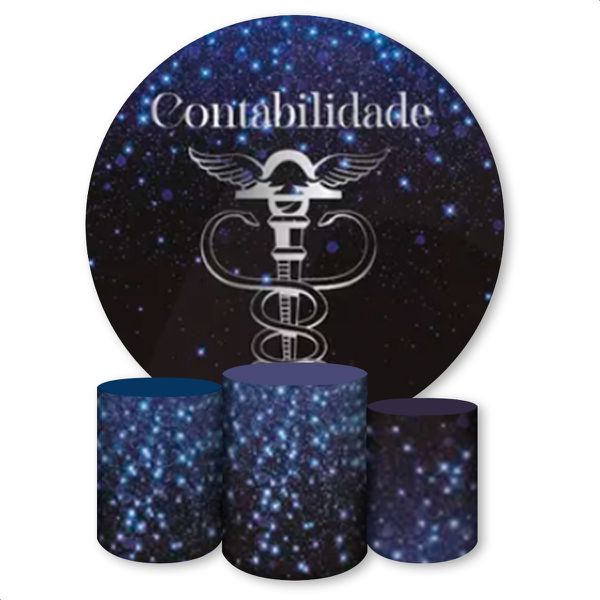 Capa Painel + Trio Capas Cilindros Sublimados Tema Contabilidade 538