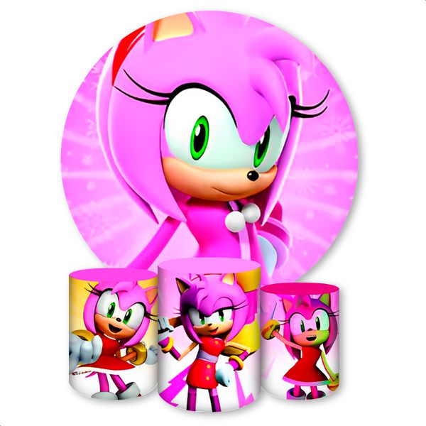 Capa Painel + Trio Capas Cilindros Sublimados Tema Sonic 1428