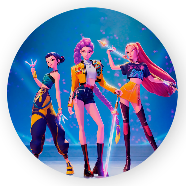 Painel Redondo 50x50 - Guerreiras K-Pop