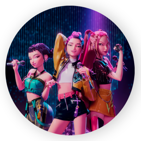 Painel Redondo 50x50 - Guerreiras K-Pop