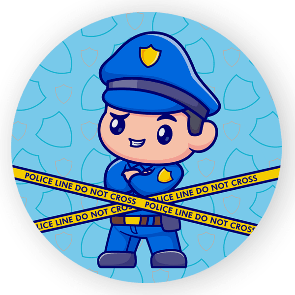 Painel Redondo 50x50 - Policial Desenho