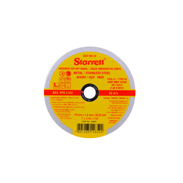 DISCO CORTE 7 X 1,6 da STARRETT