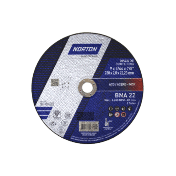 Disco De Corte Aço Inox Bna-22 De 9