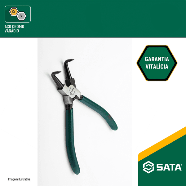 Alicate Interno Para Anéis Com Bico Curvo 5 Sata - ST72041ST