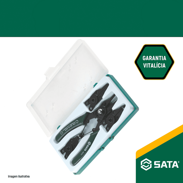 Jogo Alicates Anéis De Retenção 5 peças SATA - ST09251SJ