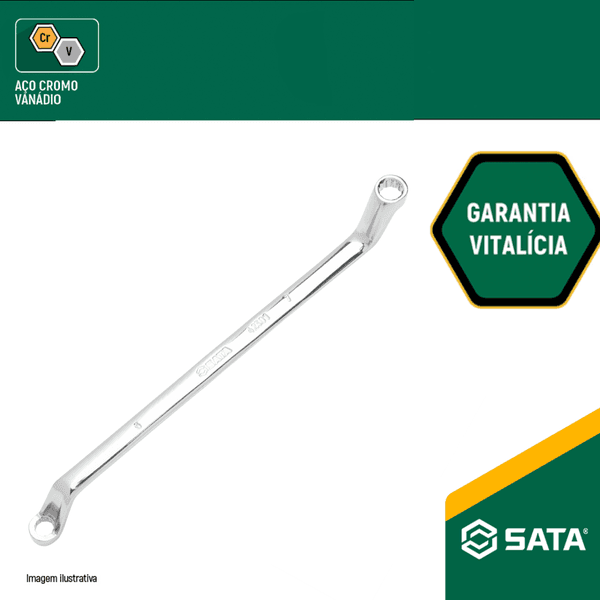 Jogo de Chave Estrela Angulada 75º SATA 12 peças de 6x7 à 30x32mm Da Sata– ST08007G