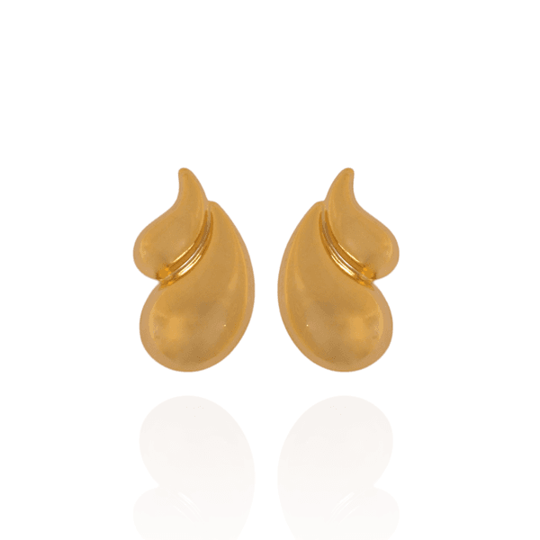 Brinco Duas Gotas Banho de Ouro 18K