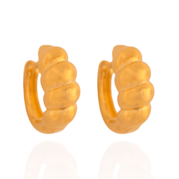 Brinco Argola Croissant Banho de Ouro 18K