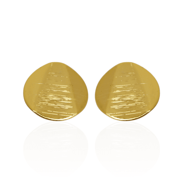 Brinco Pequeno Redondo Ondulado Banho de Ouro 18K