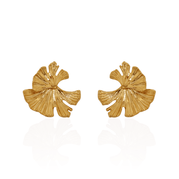 Brinco Pétalas Banho de Ouro 18K