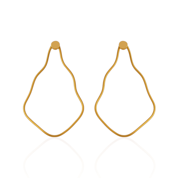 Brinco Maxi Ondulado Banho de Ouro 18K