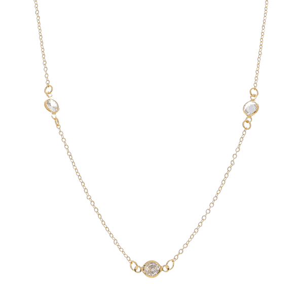 Choker 3 Pingentes Zirconia Incolor By Kumbayá Joias