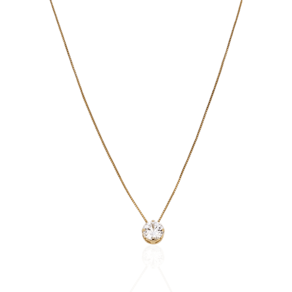Colar Ponto de Luz Banho de Ouro 18K