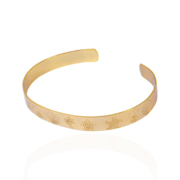 Bracelete Tartarugas Banho de Ouro 18K