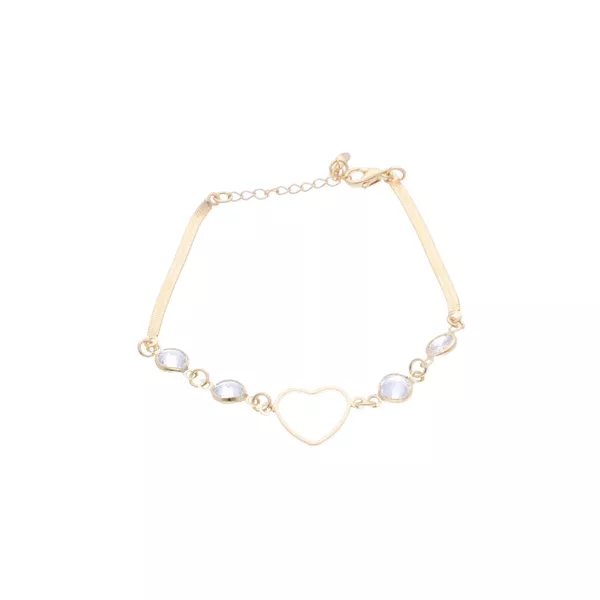 Pulseira Lacraia e Coração com Ponto de Luz Incolor