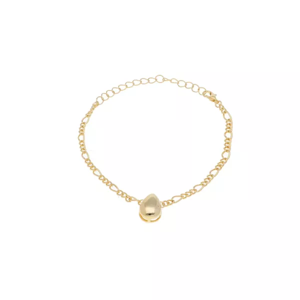 Pulseira Elo Fígaro com Pingente Gota Semijoia