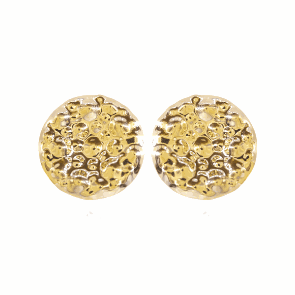 Brinco Redondo Martelado Banho de Ouro 18K
