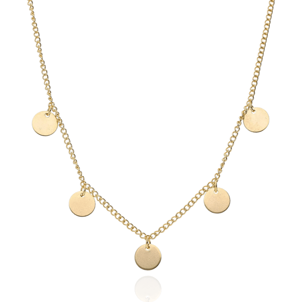 Colar Medalhas Penduradas Banhado a Ouro 18k