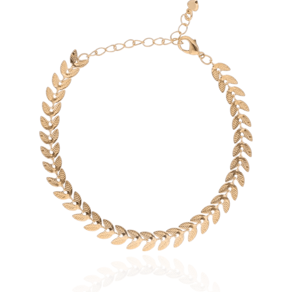 Pulseira Folhas Gregas Banho de Ouro 18K