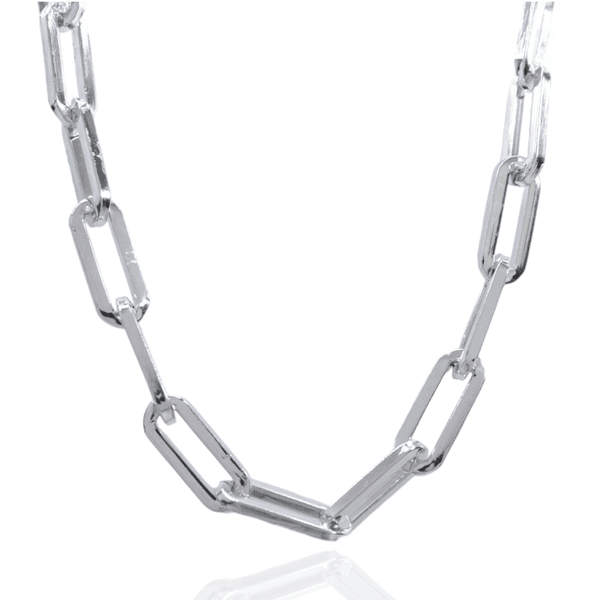 Colar Elo Cartier Quadrado Metal Prateado 