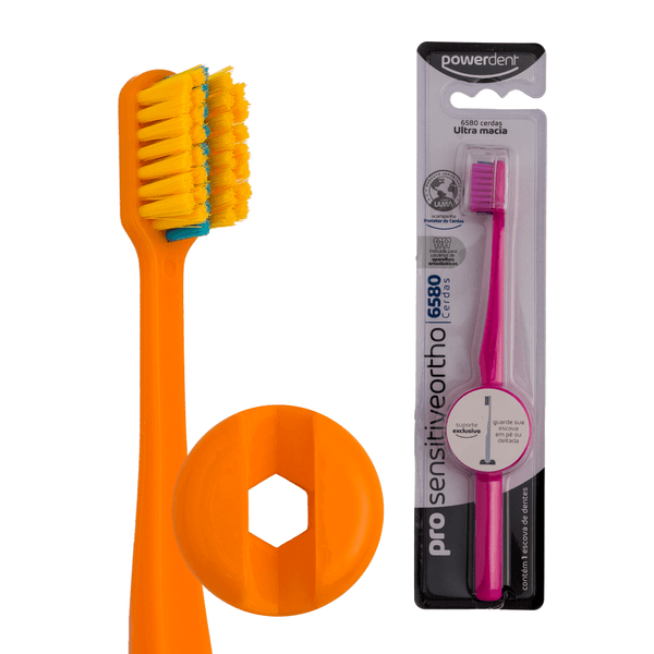 Escova de Dentes Ortodôntica Powerdent Pro Sensitive Ortho