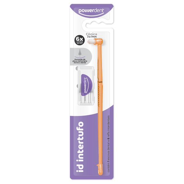 Escova de Dentes Powerdent Intertufo Cônica 3 a 7mm