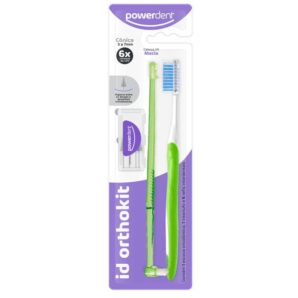 Kit ortodôntico de higiene oral Powerdent id orthokit cônico 3 a 7mm 