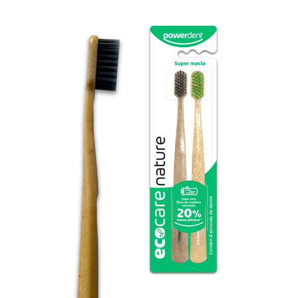 Escova de Dente Powerdent Ecocare Nature Kit com 2un - 2306
