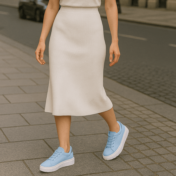 Tênis Casual Couro Premium Plume Azul Céu 1500