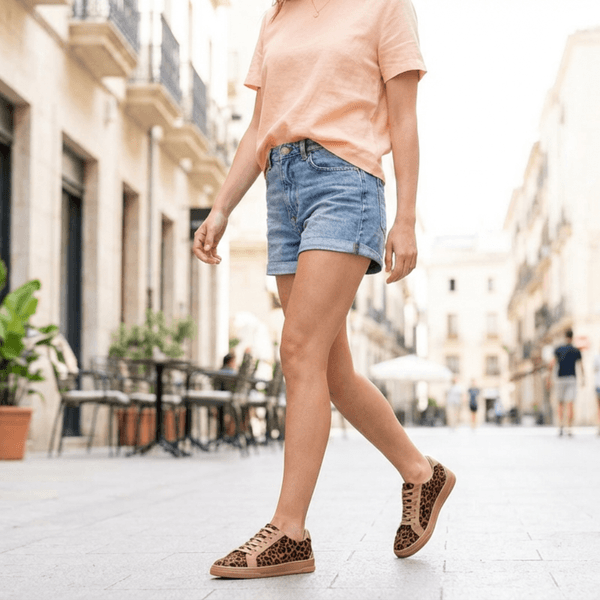 Tênis Casual Couro Premium Animal Print Velor Onça Capuccino-Graxo 2018 