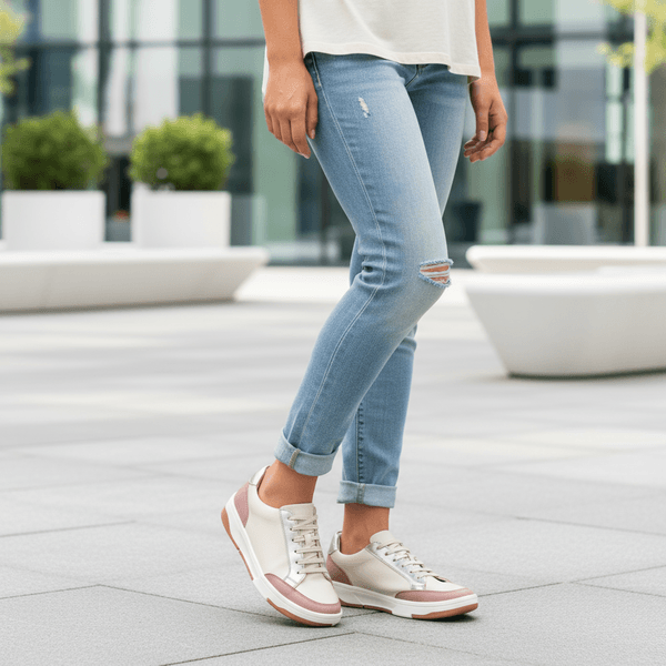 Tênis Casual Couro Premium Plume Off White Rose 2024