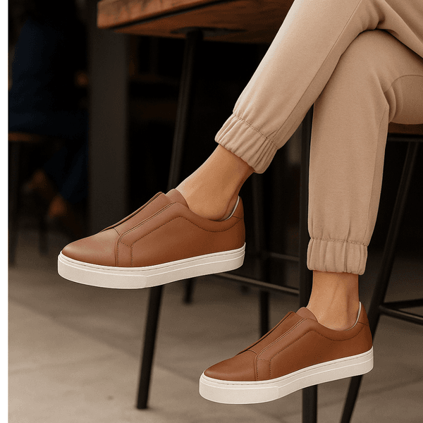 Tênis Slip On Couro Premium Paris Preto 1002