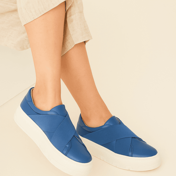 Tênis Slip On Couro Premium Plume Natural 1004