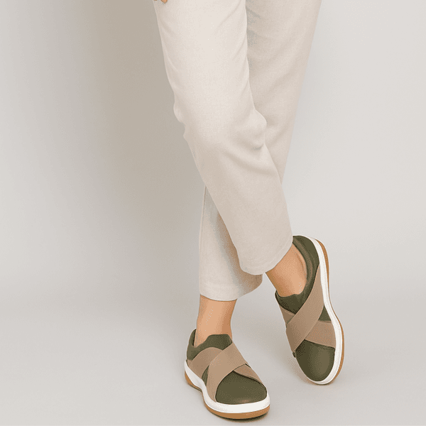 Tênis Slip On Couro Premium Plume Natural 1004