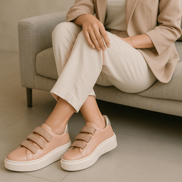 Tênis Slip On Couro Legitimo Luxo Strass 2900