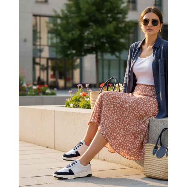 Tênis Casual Couro Premium Plume Off White Camurça 2032 