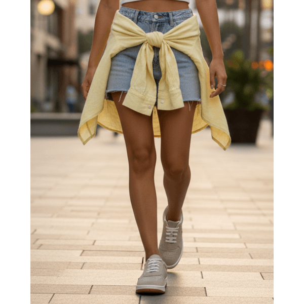 Tênis Casual Couro Premium Plume Off White Camurça 2032 