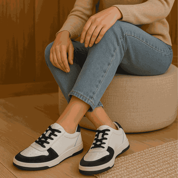 Tênis Casual Couro Premium Plume Off White Camurça Marinho 2032