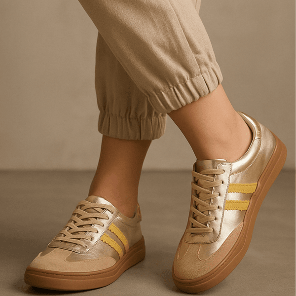 Tênis Casual Couro Premium Plume Metalic Glace 2042