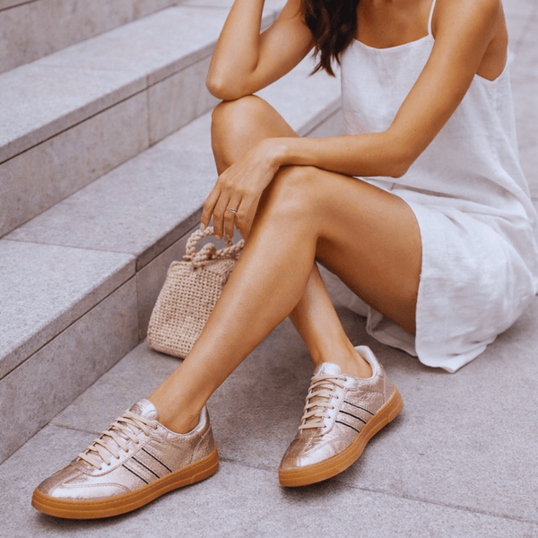 Tênis Casual Couro Premium Plume Metalic Glace 2042