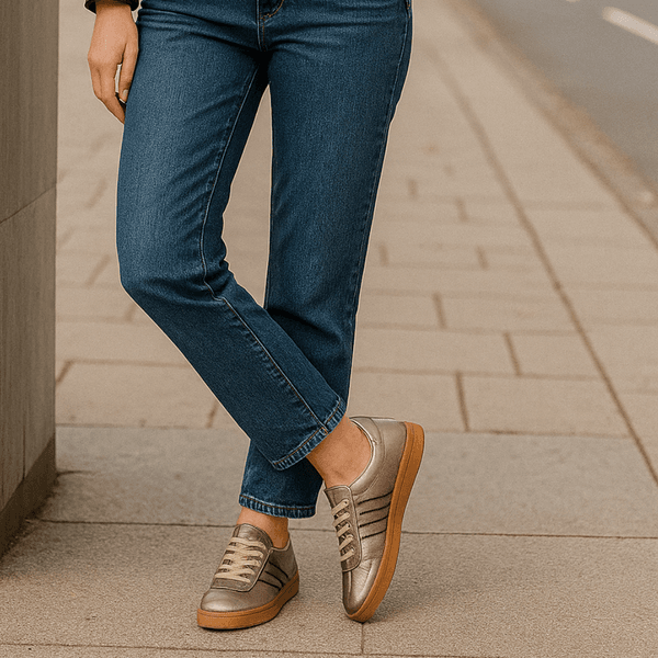 Tênis Casual Couro Premium Plume Metalic Glace 2042