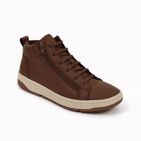 Tênis Couro Cano Alto Premium Bella Plume Paris 2055 