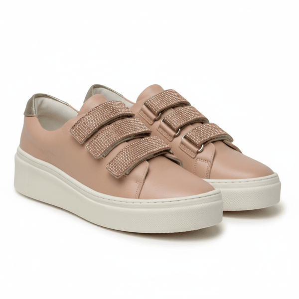 Tênis Slip On Couro Legitimo Luxo Strass 2900