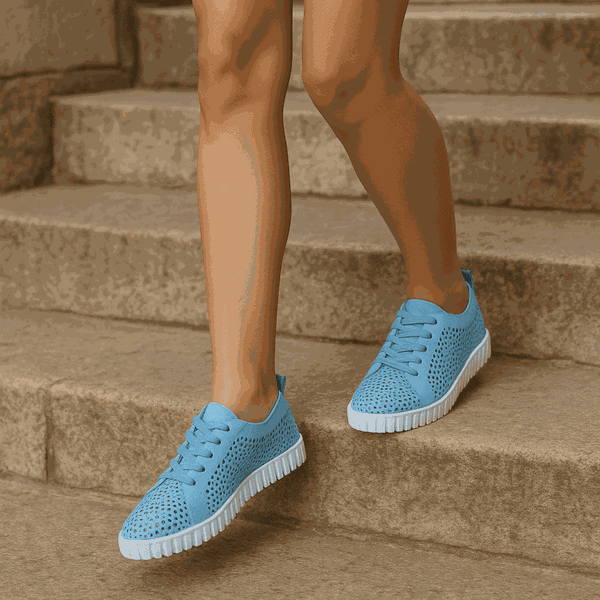 Tênis Casual Couro Premium Fenix Azul 3040