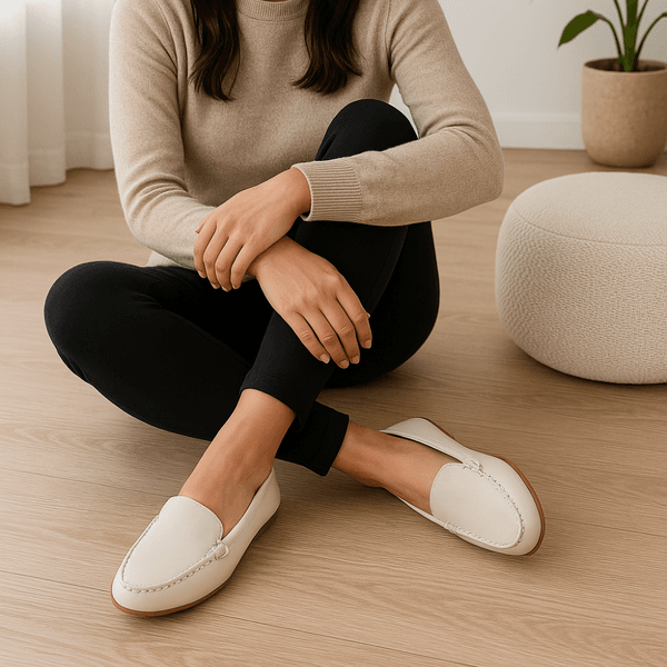 Mocassim Couro Premium Plume Off White 8061 