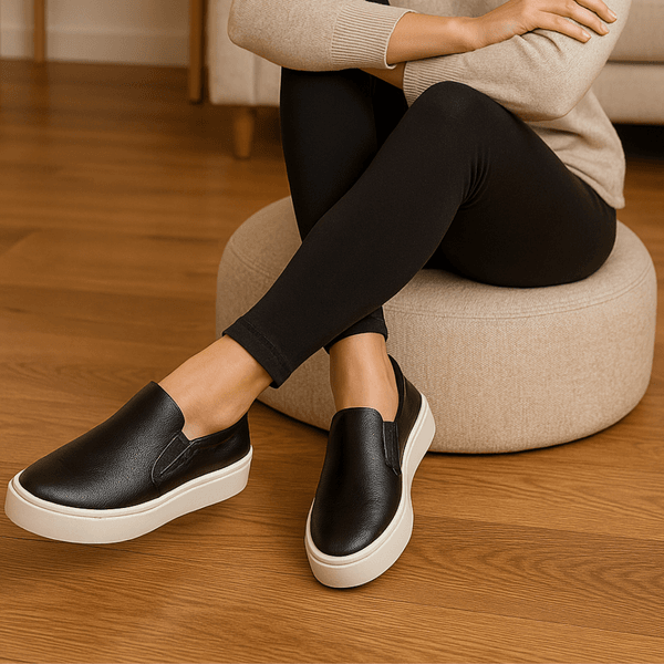 Tênis Slip On Couro Premium Fly Preto 510