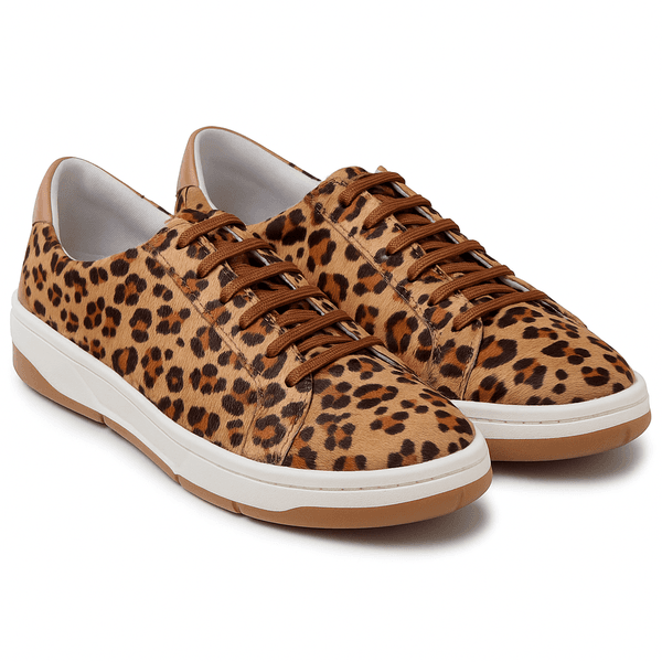 Tênis Casual Animal Print Couro Premium Pelo Leopardo 2018 