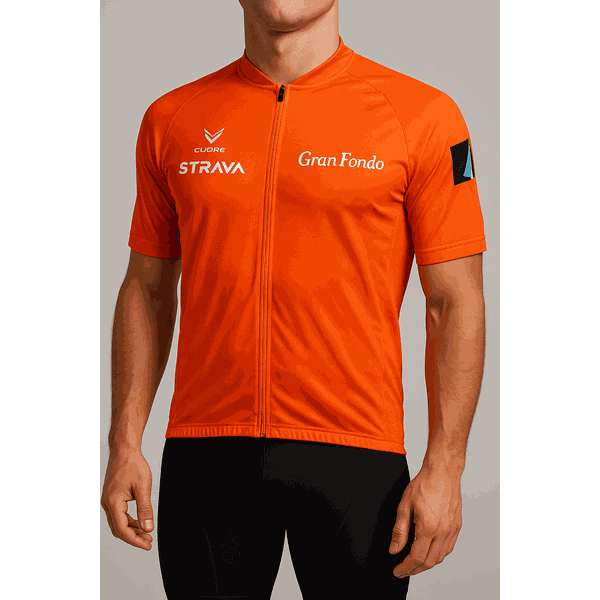 CAMISETA BIKE- GRAN FONDO- STRAVA MOD LARANJA