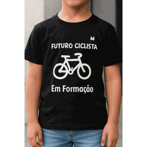 CAMISETA CASUAL INFANTIL- CICLISTA EM FORMAÇÃO